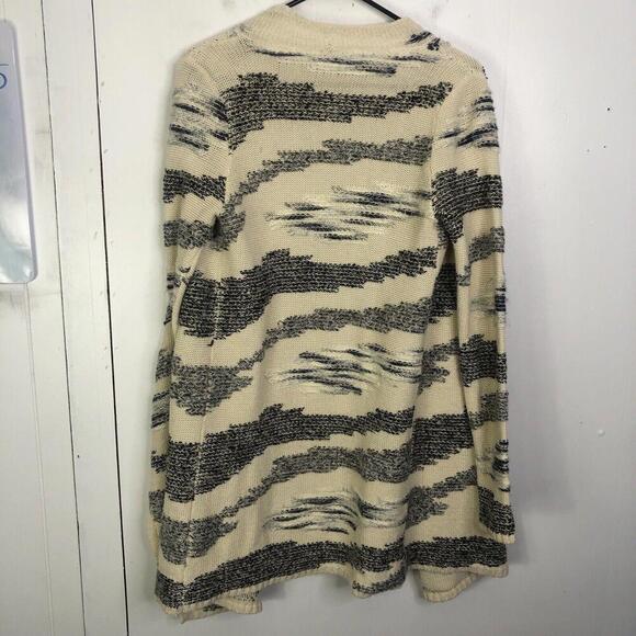 Lucky Brand Sweater Womens XS Soft Knit Waterfall Front Cardigan Neutral Wool - Picture 2 of 11